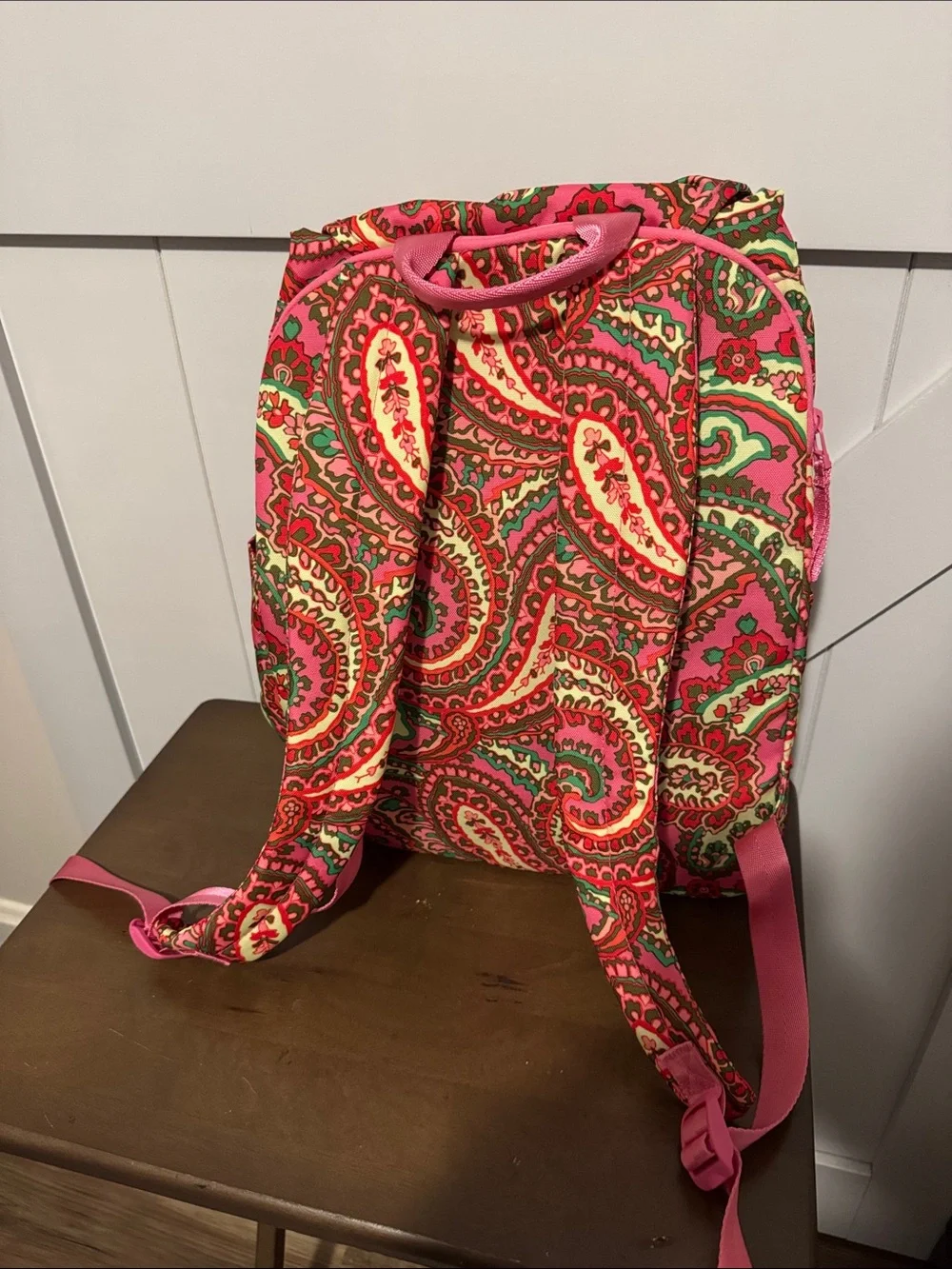 Vera Bradley Capri Pink Paisley Drawstring Backpack
